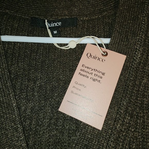 Quince Mongolian Cashmere Oversized Boyfriend Cardigan Sweater NWT Brown Med - Picture 6 of 8